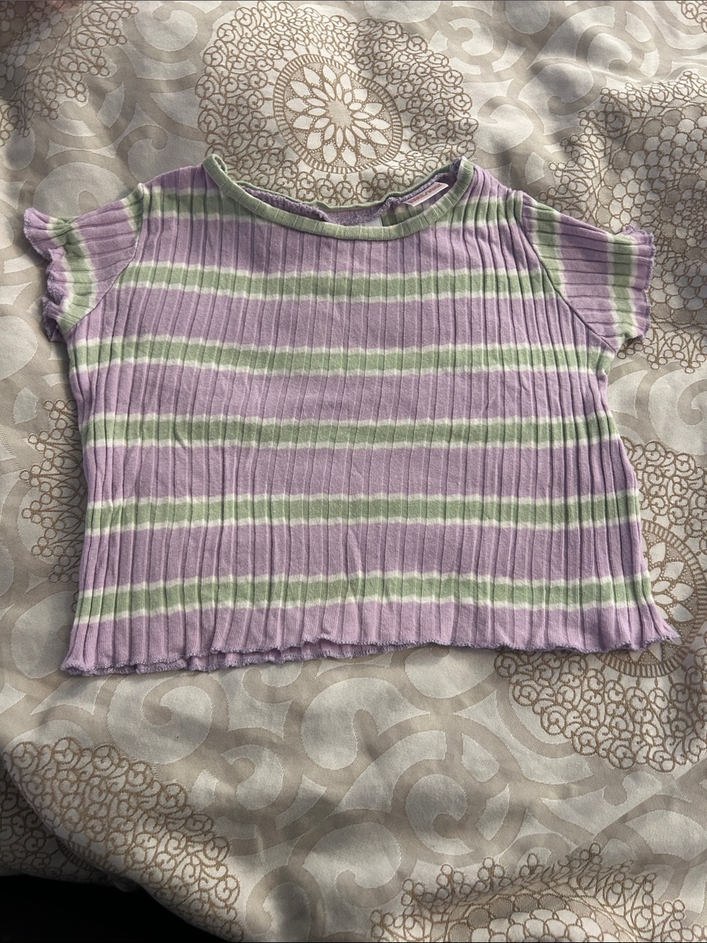 Zara kids Lavender and Light Green Ribbed top size 12-18m